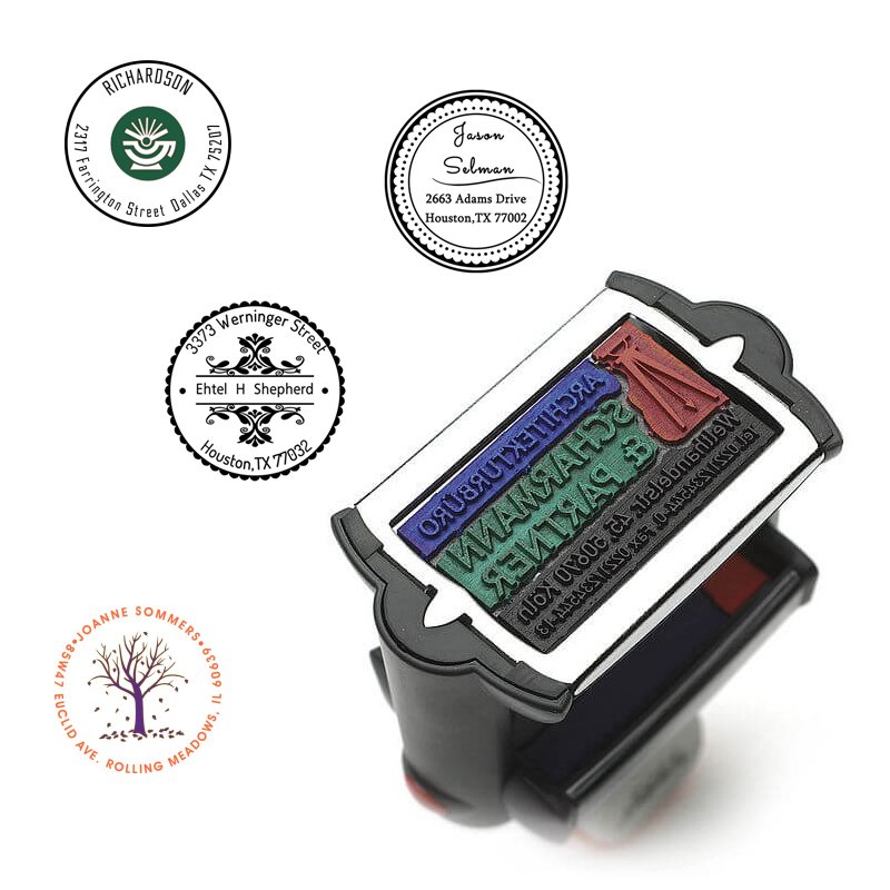multi color company stamps with Logo
